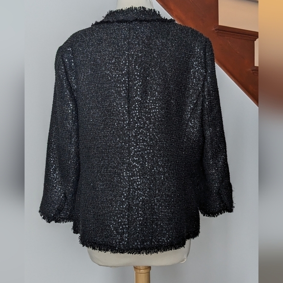 Chicos black silver shimmery blazer Size 2 - Picture 4 of 6